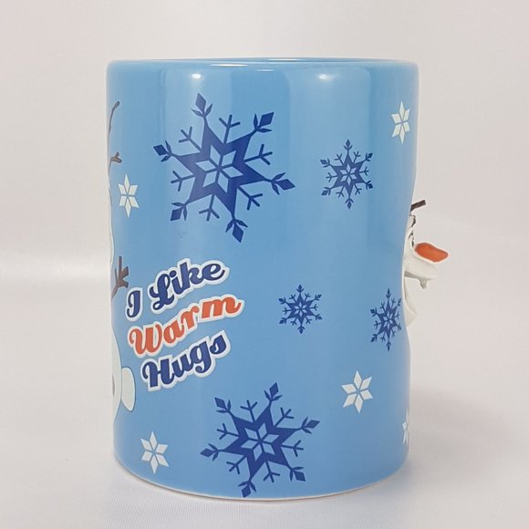 NWT DISNEY Olaf Mug Teacup I Like Warm Hugs Spinner Mug Olaf Snowman Blue - Picture 8 of 16